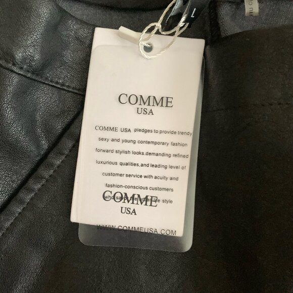 Commense Mini Skirt Womens Large Patent Faux Leather Zipper Party NWT - Picture 7 of 9